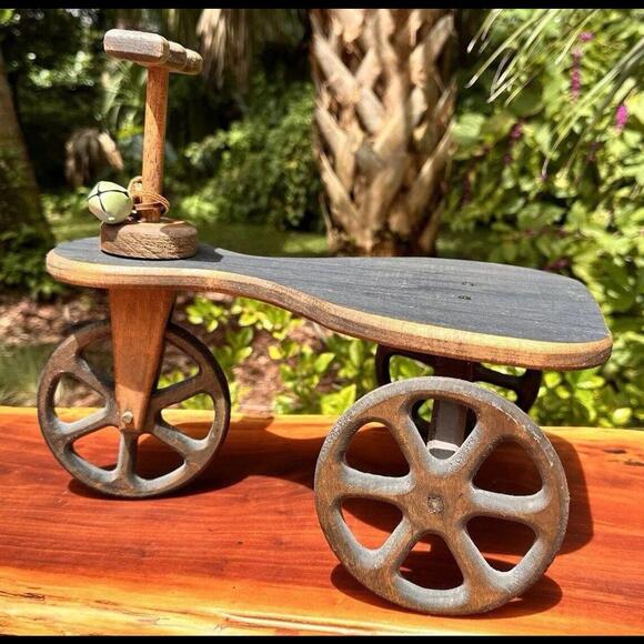 Charming Childs Wooden Tricycle Replica_Rustic Home Decor - Picture 1 of 8